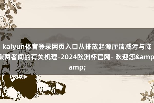 kaiyun体育登录网页入口从排放起源厘清减污与降碳两者间的有关机理-2024欧洲杯官网- 欢迎您&