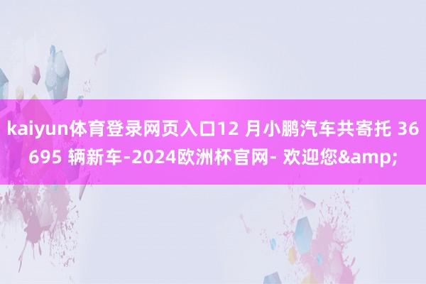 kaiyun体育登录网页入口12 月小鹏汽车共寄托 36695 辆新车-2024欧洲杯官网- 欢迎您&