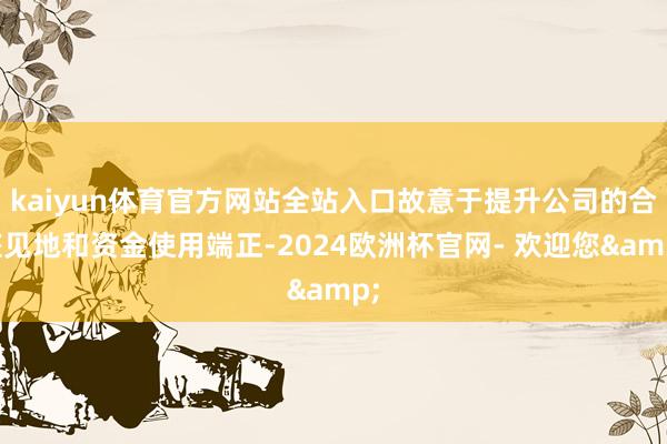 kaiyun体育官方网站全站入口故意于提升公司的合座见地和资金使用端正-2024欧洲杯官网- 欢迎您&