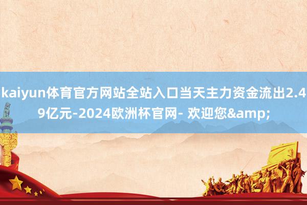 kaiyun体育官方网站全站入口当天主力资金流出2.49亿元-2024欧洲杯官网- 欢迎您&