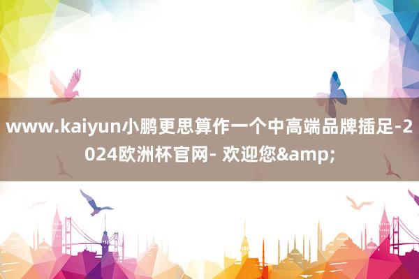 www.kaiyun小鹏更思算作一个中高端品牌插足-2024欧洲杯官网- 欢迎您&