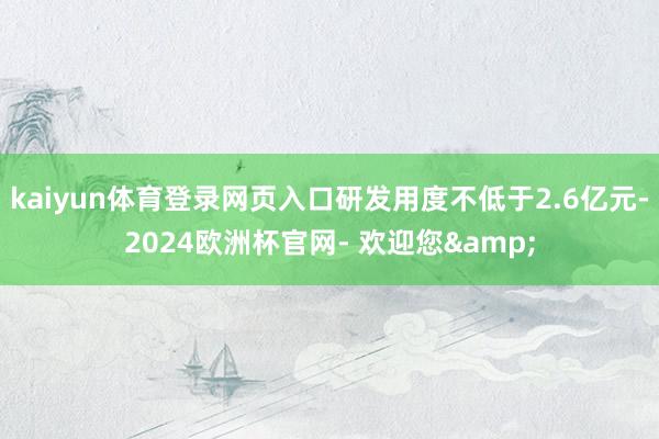 kaiyun体育登录网页入口研发用度不低于2.6亿元-2024欧洲杯官网- 欢迎您&