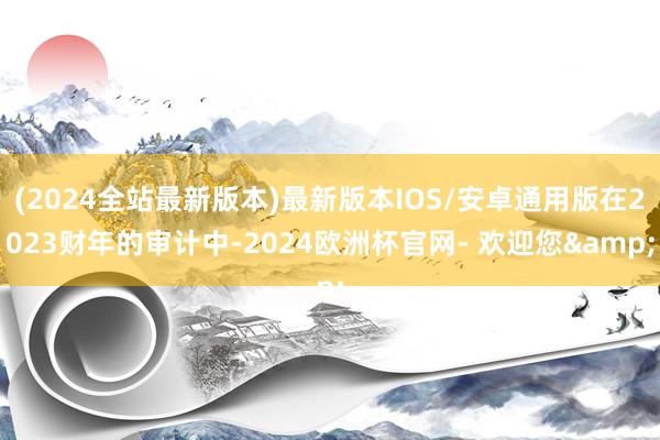 (2024全站最新版本)最新版本IOS/安卓通用版在2023财年的审计中-2024欧洲杯官网- 欢迎您&