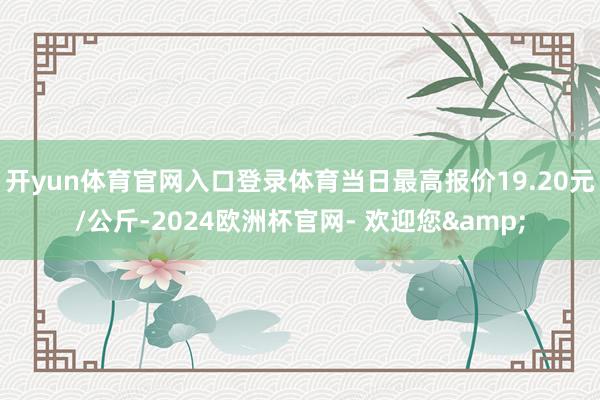 开yun体育官网入口登录体育当日最高报价19.20元/公斤-2024欧洲杯官网- 欢迎您&