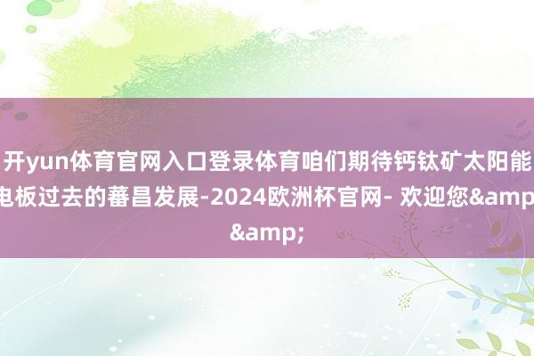 开yun体育官网入口登录体育咱们期待钙钛矿太阳能电板过去的蕃昌发展-2024欧洲杯官网- 欢迎您&