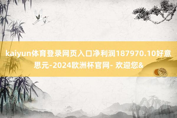 kaiyun体育登录网页入口净利润187970.10好意思元-2024欧洲杯官网- 欢迎您&