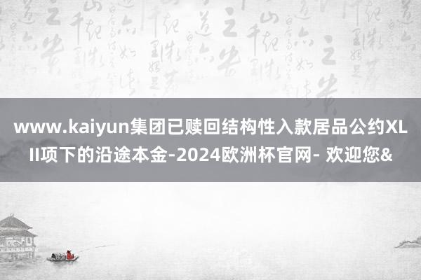 www.kaiyun集团已赎回结构性入款居品公约XLII项下的沿途本金-2024欧洲杯官网- 欢迎您&