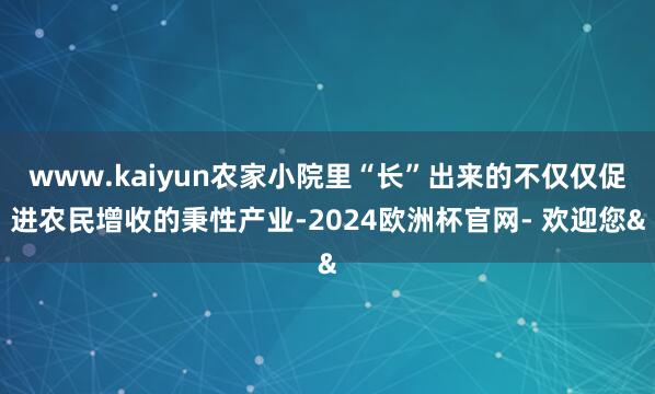 www.kaiyun农家小院里“长”出来的不仅仅促进农民增收的秉性产业-2024欧洲杯官网- 欢迎您&