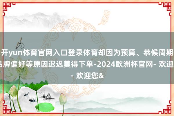 开yun体育官网入口登录体育却因为预算、恭候周期、品牌偏好等原因迟迟莫得下单-2024欧洲杯官网- 欢迎您&